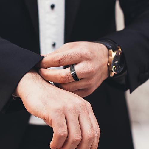 Anxiety Ring for Women Spinner Rings:Rotating Rings Stainless Steel 6mm Moon Star Anxiety for Men Band Jewelry Gift for Women Size 6 7 8 9 10 - color: B-Black