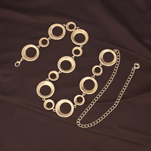 Luvatar Fashion Metal Waist Chain Belt Blouse Dress Sweater Chain Belt… - color: Gold-t00