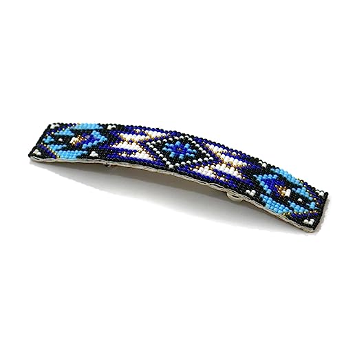 Beaded Hair Clips Native American Style Handmade Collection (Pattern 9) - color: Pattern 9