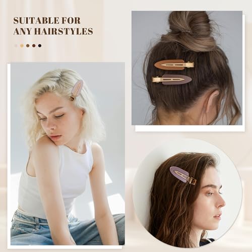 10 Pcs Creaseless No Crease No Bend Flat Hair Clips For Styling Non Slip Makeup Clips For Women Salon Hairstyle,Bright Black Brown - color: Bright Black Rrown