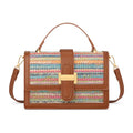 KKXIU Crossbody Bags for Women - Top Handle Purses for Lady, Leather Handbags Shoulder Clutch with Adjustable Shoulder Strap - color: Rainbow
