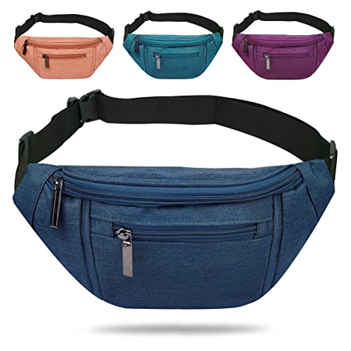Fanny Pack for Men Women,Crossbody Waist Bag Pack,Belt Bag for Travel Walking Running Hiking Cycling,Easy Carry Any Phone,Wallet (Dark blue) - color: Dark blue