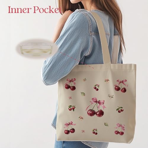 Aesthetic Tote Bag for Women | Medium Size with Inner Pocket | Stylish & Practical - color: Pink