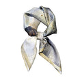 JERLA 100% Pure Mulberry Silk Square Scarf for Hair-27''x27'' Women Men Natural Silk Neckerchief Headscarf - color: Girl Grey and Yellow