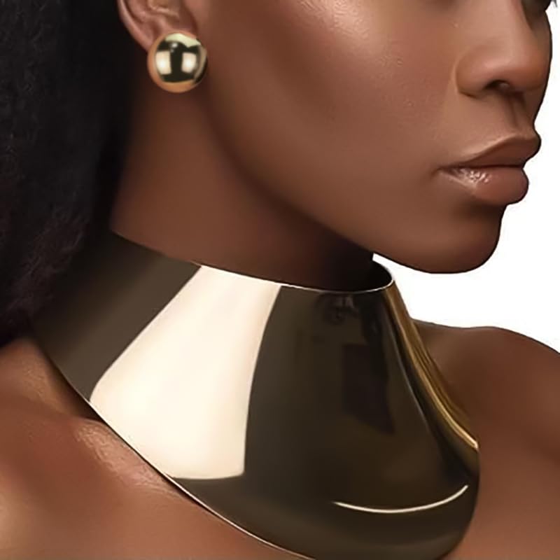 Gold Necklaces for Women Chunky Gold Silver Choker Necklace Statement Egyptian Jewelry for Women Men Gold Costume Jewelry Sets Accessories Gift - color: Chunky Gold bracelet Choker