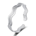 925 Sterling Silver Bracelets Open Adjustable Bangle Bracelet Teardrop Water Drop Cuff Bangles for Women - color: Pattern 10