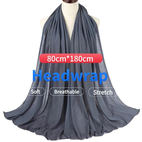 Harewom Head Wraps for Black Women Stretch Head Scarf Long African Hair Wraps Turban Headwraps Jersey Headbands - color: 1pcs -Dark Gray