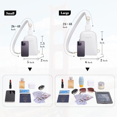 INICAT Women's Small Sling Bag, Lightweight Everyday Vegan Leather Crossbody Purse for Daily Essentials and Travel Light - color: White, size: Small