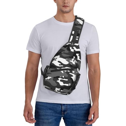Sling Backpack For Men Hiking Daypack Crossbody Shoulder Bag Travel Chest Pack | Hiking - color: Grey Camouflage