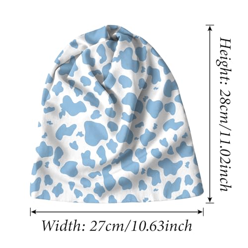 Chemo Caps Slouchy Beanie Hat Stretch Cancer Head Wraps Turban Sleep Headwear Scarf for Women Girls Men - color: I-11-blue Cow