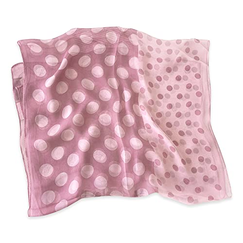 E-Clover Unique Fashion Women's Scarf Chiffon Sheer Scarves for Women Lightweight - color: Polka Dot-pink