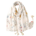 Yeieeo Boho Scarf for Women Lightweight Floral Printed Scarf Fall Winter Fashion Fringed Shawl - color: Floral 31