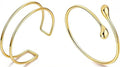 2Pcs Minimalist Simple Swirl Upper Arm Cuff Bracelets for Women Arm Bangle Armlets Adjustable - color: arm cuff new