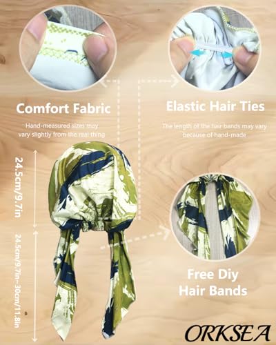 Chemo Headwear for Women Pre-Tied Head Scarf Headwraps Soft Turbans Cancer Hats Chemo Beanie Coverings Scarves - color: Green Flower
