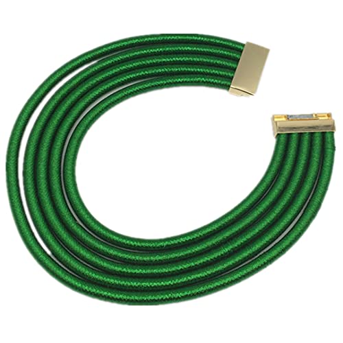 COLORFUL BLING Handwoven African Tribal Multilayer Chunky Statement Necklace Egypt Bib Collar Choker Costume Party Jewelry Accessories for Women - color: green