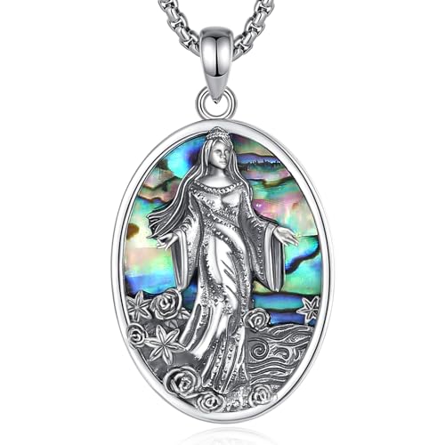 INFUSEU Mystical Hecate Triple Moon Goddess Necklaces, Divine Feminine Protection Gifts - style: Yemaya