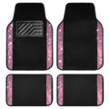 CAR PASS Bling Diamond Car Floor Mat Shining Rhinestones Carpet, Sparkly Glitter Crystal Anti-Slip PVC Heel Pad Automotive Universal Fit for SUV Sedan Car Van, 4pcs for Girl Cute Women, Black Pink - color: Pink Diamond