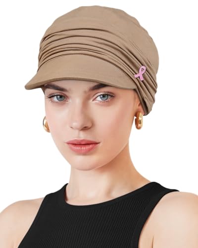 Chemo Headwear Viscose Newsboy Cap for Women Summer Hats - color: Beige