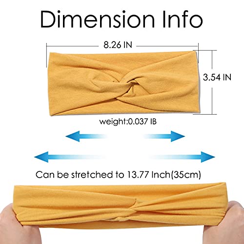 Artilady 6 Pack Wide Boho Headbands for Women - Soft Yoga Elastic Hair Bands for Girls Workout Running Sport Headwrap Non-slip Breathable (Solid) - color: 6pcs Solid