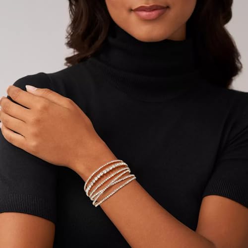 Suyi Rhinestone Bracelet Multilayer Gold Cuff Bracelet for Women Crystal Braidal Bracelets - color: Gold 2