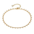 LOYATA Dainty Ankle Bracelet,14K Gold Plated Tiny Bead Anklet Dainty White Cubic Zirconia Cross Tassel Foot Chain Cute Lucky Moon Evil Eye Foot Jewelry Boho Anklets for Women - color: Bead A