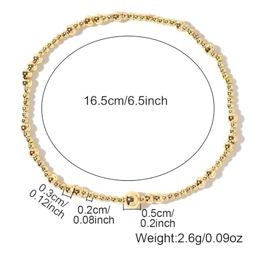 Gold Beaded Cross Bracelet for Women, 14K Plated Adjustable Stackable Dainty Bracelets, Non Tarnish Fashion Jewelry Set Gifts for Women Birthday Friendship - color: Colors-16
