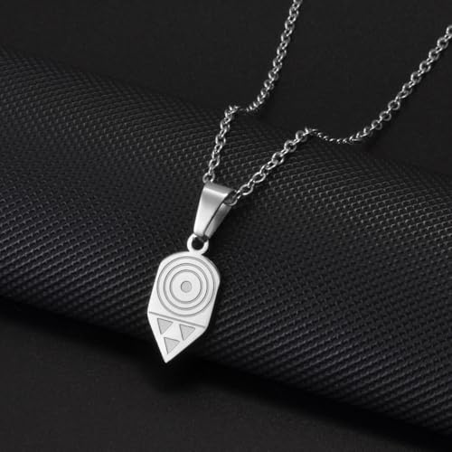 Pintadera Canaria Spain Traditional Ethnic Symbols Pendant Necklaces For Woman Jewelry - color: Silver Color 1