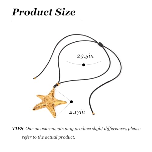Frodete Statement Necklace for Women Chunky Gold Necklaces Long Pendant Necklace Boho Necklaces Gold Pendant Jewelry Cowboy Chic Style Cowgirl Outfit - color: Z9:Gold Star Necklace