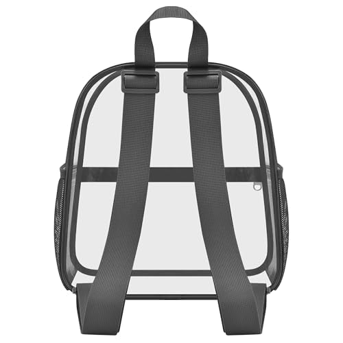 Oraben Clear Backpack for Stadium Events, Clear Bag Stadium Approved | 12 x 6 x 11 inch Small Clear Backpack for Soccer Game, Concerts , Fast Security Check, Waterproof PVC - color: Charcoal Gray, style: Nylon Shoulder Straps
