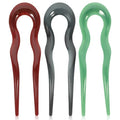 minkissy French Hair Pins 3 Pack U Shaped Hair Forks for Buns Durable Pc Material Decorative Accessories for Women Daily Wear and Special Occasions 5.11In