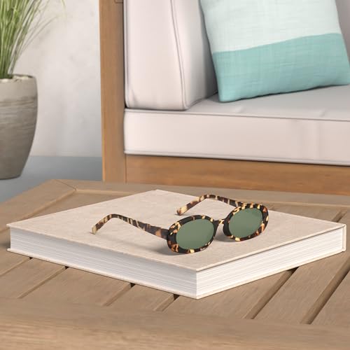 VANLINKER Polarized Retro Oval Sunglasses for Women and Men Small 90s Style VL9580 - color: C2 Tortoise Frame/G15 Lens