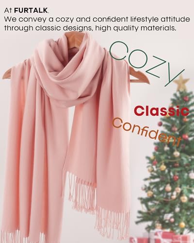 FURTALK Pashmina Shawl Wraps for Women Evening Dresses Blanket Scarves Fashion Scarf Wedding Gifts - color: 09-baby Pink