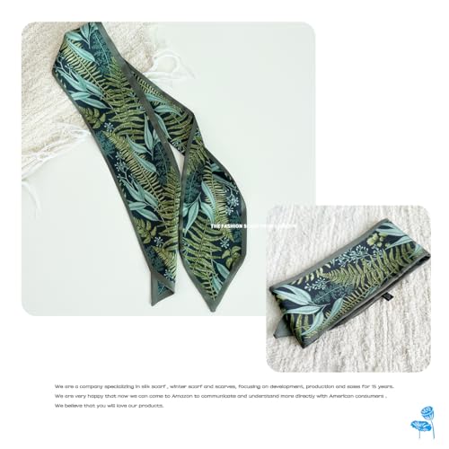 Hair Head Neck Bag Long Scarf Versatile Wrap for Women Soft & Lightweight for Everyday Chic - color: 37 Forest Green 3.7 X 35 Inch