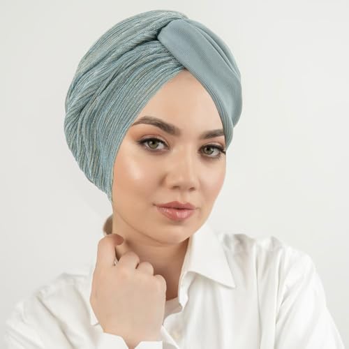 XYIYI Chemo Headwear Turban for Women, Cancer Patients Head Wrap Cover Hat for Hair Loss - color: Mint Green
