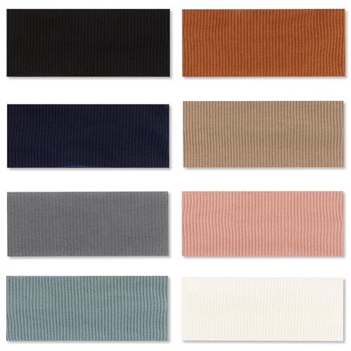 8 Packs Knitted Thick Headbands for Women Fashion Wide Hairbands Non Slip Boho Head Bands Workout Outdoor Yoga Sports Hair band Hair Accessories - color: muti-color-1