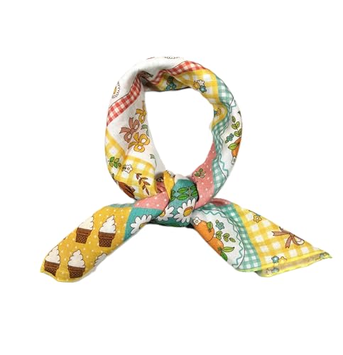 Shanlin Unisex Floral Cotton Square Scarf Bandanas 22x22 inch - color: Fairytales