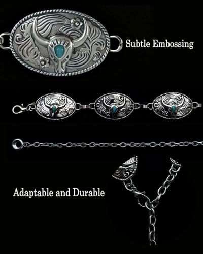 Women’s Bohemian Waist Chain, Vintage Adjustable Belly Chain for Dress Jeans Country Concert Outfit - color: Silver, size: Fit Waist up to 36''