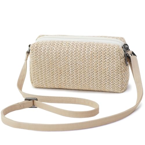 Small Crossbody Bag for Women - color: Straw-off-white