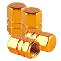 alpmosn Aluminum Tire Stem Valve Caps Wheel Valve Covers Car Dustproof Tire Cap Cover Accessories, Universal for SUV, Car, Bike and Motorcycle, Hexagon Shape (4PCS Gold) - color: Gold