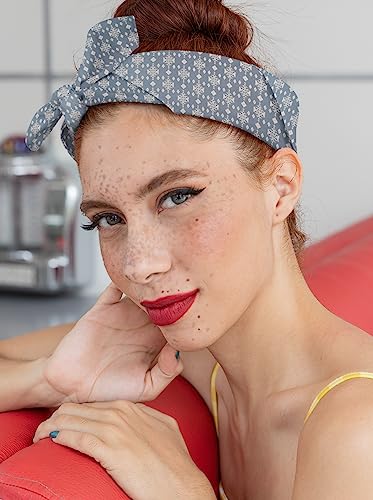 AVKA Studio 100% Cotton Bandanas for Women & Men, 2 Pack 20x20 Inch, 22x22 inch Hand Printed, Lightweight Cotton Handkerchief - color: Gray & White, size: 20 x 20 Inches