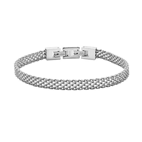 Geoffrey Beene Stainless Steel 6mm Italian Mesh Link Bracelet 8.5Inches - color: Silver
