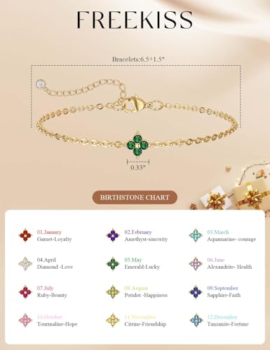 Freekiss Gold Stack Bracelets for Women: Dainty Thin Bracelet Set Trendy 14K Gold Plated Waterproof Bracelets for Women Adjustable Tennis Beaded Figaro Rope Paperclip Box Link Bracelet Gold Jewelry - style: 09 September Sapphire - Faith