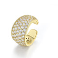 Thick Diamond Ear Cuff | Wide Gold Cuff No Piercing | Chunky Bold Cartilage Cuff Ear Wrap | CZ Hoop Earrings - style: 1 Single Cuff