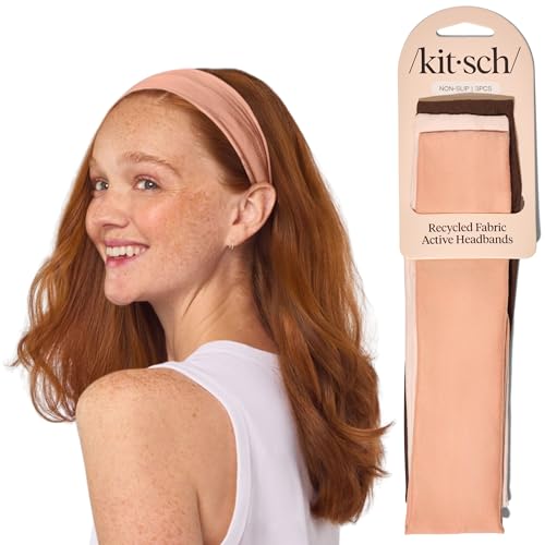 Kitsch Headbands for Women Non Slip - Running Headbands for Girls, Ideal for Working Out, Yoga, Gym, or Lounging - color: Rosewood