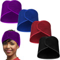Haysandy 4 Pcs Mesh Hair Wrap for Women Pixie Hair Mesh Wrap Adjustable Pixie Cut Head Band for Sleeping Styling Makeup(Black, Wine Red, Royal Blue, Dark Purple) - color: Black, Wine Red, Royal Blue, Dark Purple