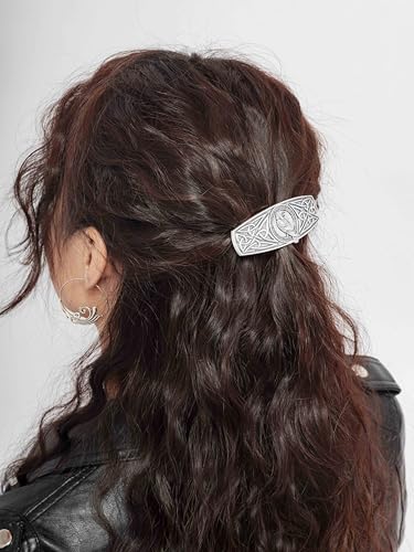 HAQUIL Vintage Crow Rectangular Hairclip, Hair Barrette, Viking Celtic Knot Hair Clip Jewelry, Accessories Gift for Women - color: 1