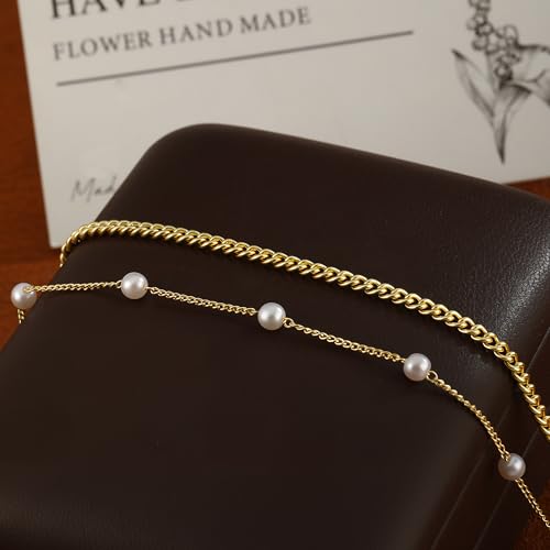 2/3 PCS Gold Anklets for Women Waterproof Cuban Link Anklet Beaded Bracelets Stackable Bracelets 14K Gold Plated Custom Jewelry Gifts Non Tarnish Lightweight - style: Gold Anklet 05