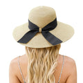 Beach Hats for Women, Sun Straw Hat for Women, UPF 50+ UV Sun Protection Sun Hat Womens, Foldable Floppy Sun Hat - color: C-beige