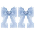 Large Hair Bow Clips for Women, Light Blue Bow Hair Barrettes with Long Tail French Hair Ribbon Clips Hair Accessories for Girls (Light Blue 2PC) - color: Light Blue,Light Blue