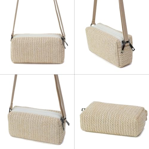 Small Crossbody Bag for Women - color: Straw-off-white